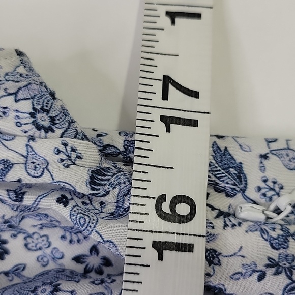 Daniel Cremieux White and Blue Floral Midi Dress SZ 4 - Picture 12 of 14